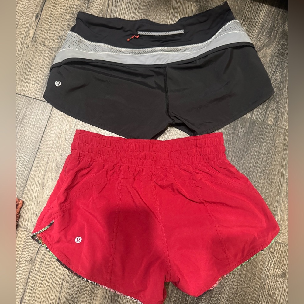 Lulu bundle x 2. Size 2. Athletic shots. Maroon pair is reversible.